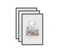 walther design Lifestyle KV025B3 Lot De 3 Cadres Photo En Plastique, Noirs, 20 x 25 cm