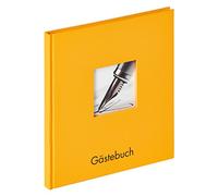 walther design Livre d’Or Jaune maïs 23 x 25 cm avec Couvercle découpé et gaufrage, Fun GB-205-I