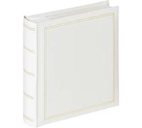 Walther Design Album Photo Blanc 200 Photos 10 x 15 cm Memo Book Simili Cuir avec gaufrage, Monza ME-138-W