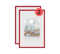 walther design New Lifestyle Lot de 2 Cadres Photo, Rouge, 15 x 20 cm