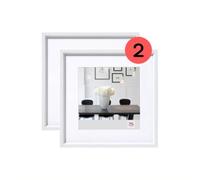 walther design Steel Style ES220WD Lot de 2 Cadres Photo en Plastique, 20 x 20 cm, Blanc