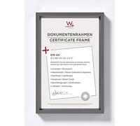 walther design Walther Cadre Photo Design Acier 21 x 29,7 cm (DIN A4) avec Passe-Partout, Cadre Plastique Style Acier ES130D