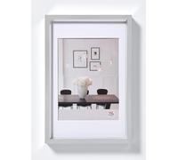 walther design Walther Cadre Photo Design Argent 18 x 24 cm avec Passe-Partout, Cadre en Plastique Style Acier ES824S