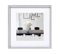 walther design walther cadre photo design argent 30 x 30 cm avec passe-partout, cadre plastique style acier ES330S