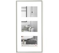 Walther Design Walther Cadre Photo Design Argent 3X 10x15 cm galerie avec Passe-Partout, Cadre Plastique Galeria KS315S