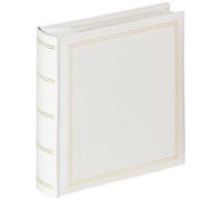 Walther Design Album Photo Blanc 200 Photos 13 x 18 cm Memo Book Simili Cuir avec gaufrage, Monza ME-139-W