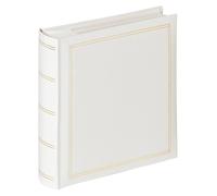 Walther Design Album Photo Blanc 200 Photos 10 x 15 cm Memo Book Simili Cuir avec gaufrage, Monza ME-138-W