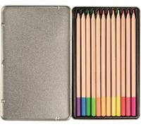 walther design Crayons de couleur NEON Colored12 Crayons dans une boîte en métal luminous-néon, PIMP ET CREATE PC300N