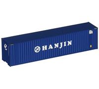 Walthers SceneMaster Ho Scale Model of Hanjin 40' Hi Cube Corrugated Container w/Flat Roof,949-8208