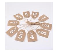 Waltonalice 10 Stück Tischnummern 1-10 Jute tischkarten Hochzeit Platzkarten Tischdeko für Hochzeit Geburtstag DIY Café Dekoration Display Party 7 x 10 cm