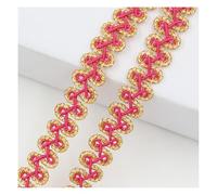 Waltonalice Bordure en dentelle tressée métallique de 25 yards - Bordure à paillettes - Pour mariage, bricolage, vêtements, bijoux, artisanat, couture, décoration de la maison - Rose