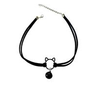 Waltonalice Collier ras du cou pour femme - Collier ras du cou élastique - Collier ras du cou pour femme - Collier ras du cou réglable vintage - Pour fête, Halloween, cosplay, mariage - Cloche chat