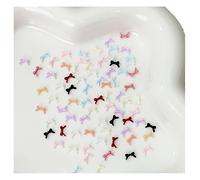 Waltonalice Lot de 100 mini nœuds pour ongles - Pierres 3D - En résine - Accessoire pour nail art - Décoration d'ongles - Pour téléphone portable - Mélange de petits