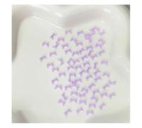 Waltonalice Lot de 100 mini nœuds pour ongles - Pierres 3D - En résine - Accessoire pour nail art - Décoration d'ongles - Pour téléphone portable - Violet clair - Petit