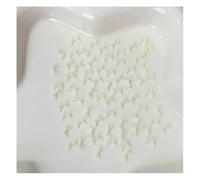 Waltonalice Lot de 100 mini nœuds pour ongles - Pierres 3D - En résine - Accessoire pour nail art - Décoration d'ongles - Pour téléphone portable - Beige - Petit format