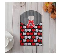 Waltonalice Lot de 100 petits sacs cadeaux en plastique avec poignée - 21 x 13 cm - Sacs à provisions imprimés pour emballage cadeau - Courses festives, nœud en forme de cœur