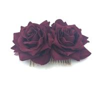 Waltonalice Lot de 2 peignes à cheveux rose pour mariage, fiançailles, bal de fin d'année, fête, octogonal, bordeaux rose