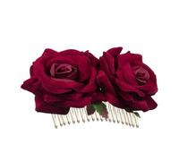 Waltonalice Peigne à cheveux rose pour mariage, fiançailles, bal de fin d'année, fête, bordeaux moyen