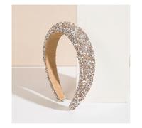 Waltonalice Serre-tête avec strass multicolores - Serre-tête en cristal antidérapant - Pour mariage, fête de mariage, fête de tous les jours, marron clair