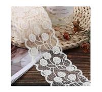 Waltonalice Spitzenband Spitzenband Spitze Borte Beige Vintage spitzenbordüre Spitzenblumen Stickerei Spitzenband zum Nähen für Hochzeit Tischdeko Basteln Geschenkband 10# Breit 7cm