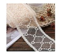 Waltonalice Spitzenband Spitzenband Spitze Borte Beige Vintage spitzenbordüre Spitzenblumen Stickerei Spitzenband zum Nähen für Hochzeit Tischdeko Basteln Geschenkband 4# breit 7,5 cm