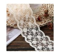 Waltonalice Spitzenband Spitzenband Spitze Borte Beige Vintage spitzenbordüre Spitzenblumen Stickerei Spitzenband zum Nähen für Hochzeit Tischdeko Basteln Geschenkband 7# breit 7,5 cm