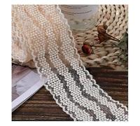Waltonalice Spitzenband Spitzenband Spitze Borte Beige Vintage spitzenbordüre Spitzenblumen Stickerei Spitzenband zum Nähen für Hochzeit Tischdeko Basteln Geschenkband 5# Breit 6,5 cm