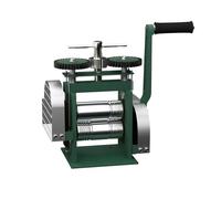 WalzmüHle Rouleaux de fil métallique plat Bijoux Épaisseur de pression réglable Poignée en T Métaux durs comme l'or, l'argent, le cuivre, l'aluminium pour l'industrie des bijoux, vert, trois en un