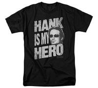 Wamake Californication Hank is My Hero Hank Moody Face Adult T-Shirt Black M