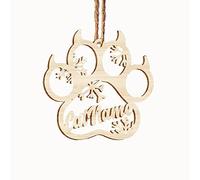 Wamantic 2024 Décorations de Noël Personnalisées en Forme de Patte de Chien - Pendentif en Bois à Suspendre - Décoration d'arbre de Noël avec Nom de Chien - Cadeaux de Noël (Style 3)