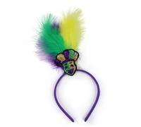 Wambere 1 bandeau à paillettes et plumes, bandeau pour la Saint Patrick, accessoire de tête des années 20, pour carnaval, fête, bal de fin d'année, fête à thème, multicolore C