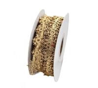 Wambere 1 rouleau de 2,2 cm de large pour sapin de Noël, flocons de neige, ruban en dentelle, ruban cadeau de Noël, ruban gaufré, flocon de neige, décoration de Noël, or A