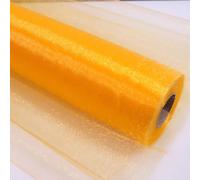 Wambere 1 rouleau de tulle de 50 cm x 50 m - Ruban décoratif en polyester doux - Décoration de mariage - Pour fête, mariage, anniversaire, banquet - Doré
