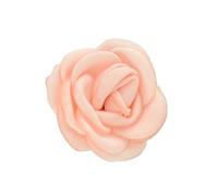 Wambere 10 pièces Tête de fleur de camélia de 4 cm en satin avec bord brûlé Têtes de fleurs Têtes de rose Fleurs artificielles Roses Convient pour couvre-chefs DIY, décorations de chaussures et