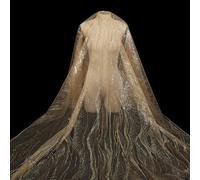 Wambere 100 cm x 160 cm Tissu en tulle pailleté brillant, tissu en tulle pailleté pour DIY, couture, bricolage, vêtements, emballage cadeau, décoration de mariage et de fête, doré