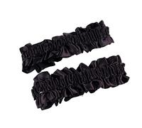 Wambere 2 Pièces de mariée Jarretière Mariage,Porte-Jarretelles élastique en Satin,Porte-Jarretelles avec Dentelle,Porte-Jarretelles de Mariage,L'accessoire Nuptial,Porte-Jarretelles Sexy,Noir