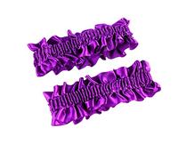 Wambere 2 Pièces de mariée Jarretière Mariage,Porte-Jarretelles élastique en Satin,Porte-Jarretelles avec Dentelle,Porte-Jarretelles de Mariage,L'accessoire Nuptial,Porte-Jarretelles Sexy,Violet