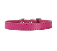 Wambere Bunte Halsbänder in Verschiedenen Größen Hundehalsbänder Katzenhalsband Hunde Halsband für Hunde aus Leder, für Welpen Kleine Mittlere Hunde, Katzen, Verstellbare Halsband,Rosenrot,1.0x25