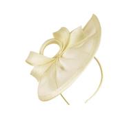 Wambere Chapeau bibi pour femme - Voile vintage - Bandeau en maille - Bijou de cheveux de mariée - Accessoire de cheveux - Pour mariage, fête de thé, cocktail, club de jockey - Crème