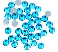 Wambere Hotfix Lot de 1440 strass ronds à dos plat pour nail art 1,9 à 2 mm Bleu