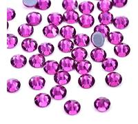 Wambere Hotfix Lot de 1440 strass ronds à dos plat pour nail art 2,7-2,9 mm Fuchsia