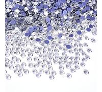 Wambere Hotfix Lot de 1440 strass ronds à dos plat pour nail art 3,8-4 mm Blanc