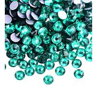 Wambere Hotfix Lot de 1440 strass ronds à dos plat pour nail art 4,6-4,8 mm Bleu vert