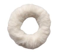 Wambere Lot de 10 élastiques à cheveux en fausse fourrure - Pour queue de cheval - Accessoires pour cheveux - Corde à cheveux moelleuse - Bandeau à cheveux - Blanc E