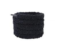 Wambere Lot de 2 Paires de Lacets en Peluche - Largeur 1 cm, Indéchirables, pour Chaussures de Sport et Loisirs - Blanc 60 cm, Noir 130 cm