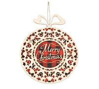 Wambere Lot de 2 plaques de Noël à suspendre - En bois - Avec inscription « Merry Christmas » - Rouge et noir