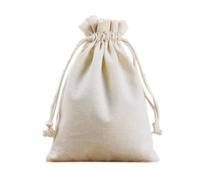 Wambere Lot de 5 sachets en coton avec cordon de serrage - Sacs de rangement en coton - Sacs à bijoux - Pour cosmétiques, bijoux, cadeau, blanc, 12 x 15 cm