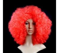 Wambere Perruque afro bou Tête bou Perruque de clown colorée - Perruque décorative - Perruque de clown folle pour cosplay, film, costume d'Halloween, accessoires amusants, rouge