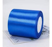 Wambere Ruban de satin 10 cm x 22 m - Ruban décoratif en tissu - Pour bricolage, artisanat, emballage cadeau, mariage, fête, anniversaire, Noël - Bleu roi