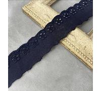 Wambere Ruban en dentelle vintage en coton - Ruban décoratif - Pour couture, artisanat, décoration de Noël, mariage, boîte cadeau, 28 mm x 5 m, noir